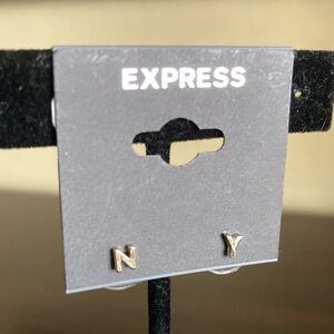 Express Metallic NY Stud Earrings